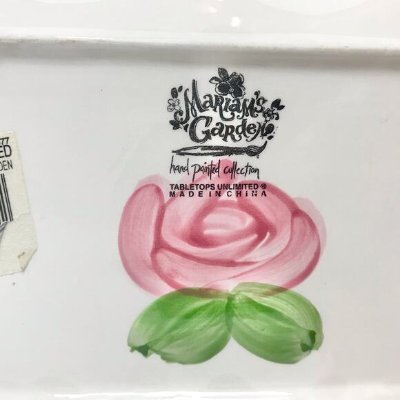 Tabletops Unlimited Mariam's Garden Ceramic Floral Tray For Sugar & Creamer - Picture 8 of 10